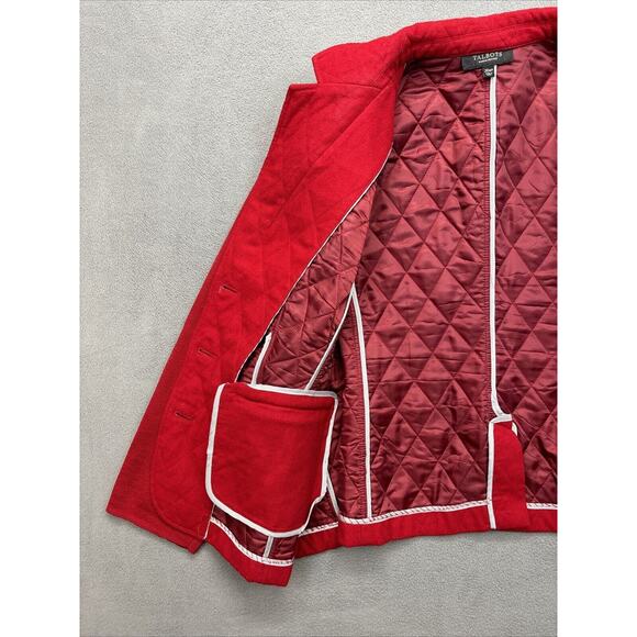 Talbots vintage quilted blazer jacket Red Wool Women’s 20 petite - Picture 8 of 14